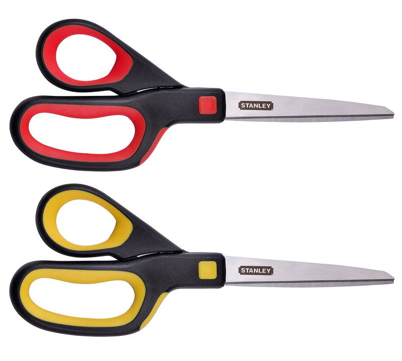 Stanley 8 Inch All-Purpose Ergonomic Scissor, Pack of 2 (SCI8EST-2PK), Assorted Colors - NewNest Australia