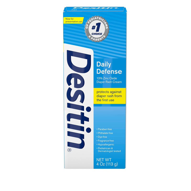 Desitin Daily Defense Baby Diaper Rash Cream with Zinc Oxide to Treat, Relieve & Prevent diaper rash, Hypoallergenic, Dye-, Phthalate- & Paraben-Free, 4 oz - NewNest Australia