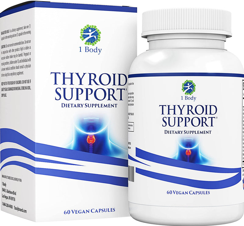 Thyroid Support Supplement with Iodine - Energy & Focus Formula - Vegetarian & Non-GMO - Vitamin B12 Complex, Zinc, Selenium, Ashwagandha, Copper, Coleus Forskohlii, & More 30 Day Supply - NewNest Australia