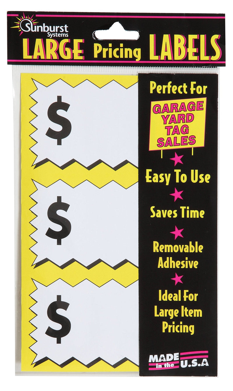Sunburst Systems 7071 Large Item Pricing Stickers, 75 Count, with Space to Write Pricing - NewNest Australia