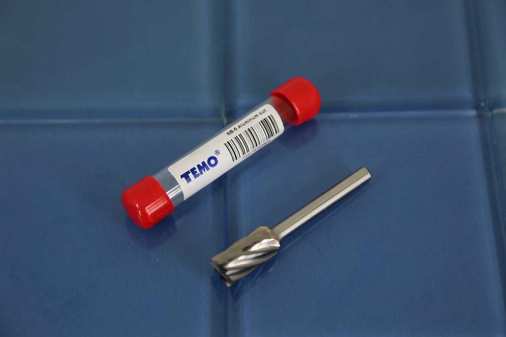 TEMO SB-5 NF Aluminum Cut Carbide Rotary Burr File, 1/2 Inch Head Cylinder End Cut, 1/4 Inch Diameter 2 Inch Long Shank 2" SB-5 - NewNest Australia