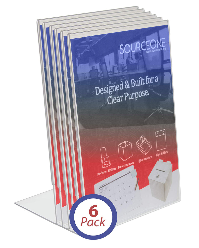 SOURCEONE.ORG Acrylic 4 x 6 Slanted Sign Holders (6 Pack) 6 Pack - NewNest Australia