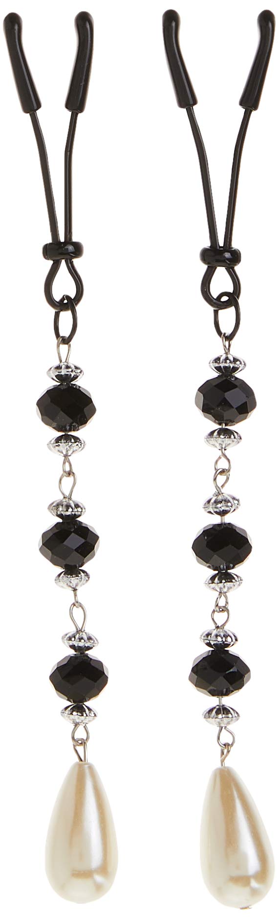 Bijoux De Nip Nipple Clamp Short Tweezer Black Beads Pearl Drop - NewNest Australia