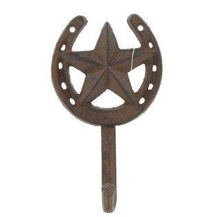 NewNest Australia - Cast Iron Star Horseshoe Single Wall Hook 