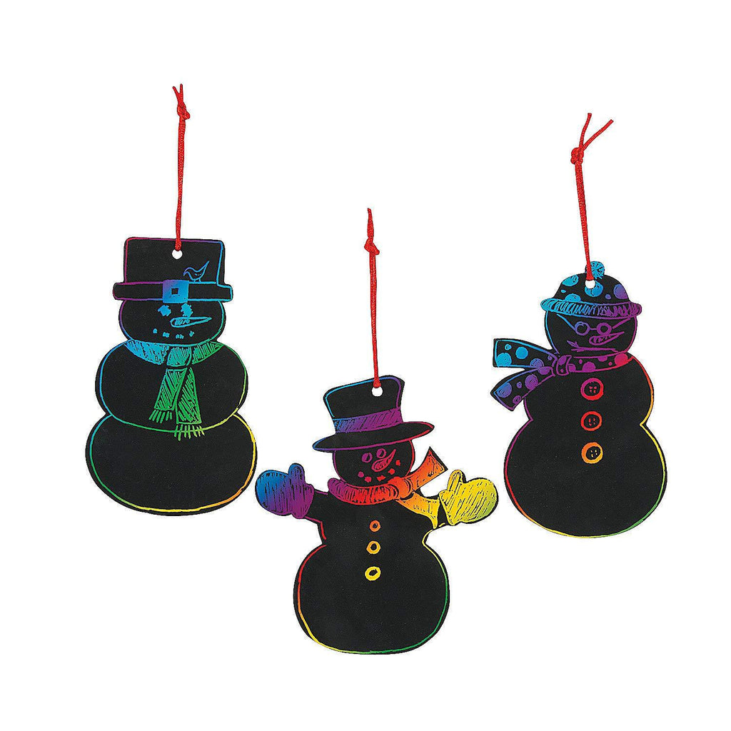 NewNest Australia - Magic Color Scratch Snowman Ornaments - Crafts for Kids and Fun Home Activities 