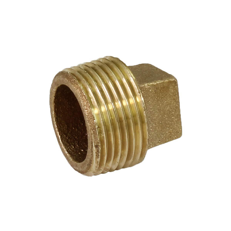 Supply Giant CSQM0034 3/4''-Inch Male National Pipe Taper Threads Brass Cored Plug with Square Head, Lead Free Brass Pipe Fitting, Higher Corrosion Resistance, Economical & Easy to Install, 23 - NewNest Australia