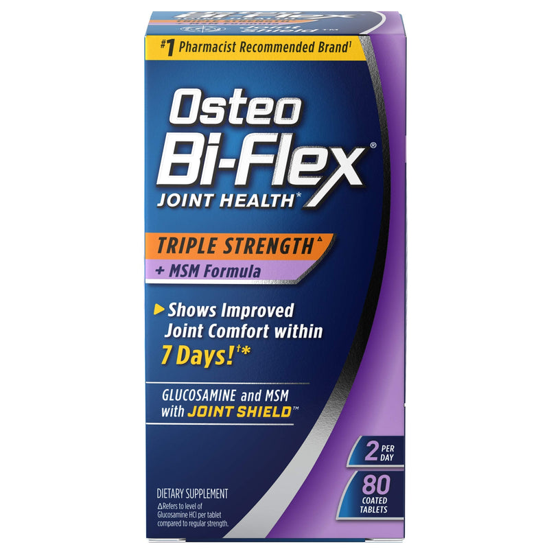 Osteo Bi-Flex Triple Strength with MSM Formula, Glucosamine Joint Health Supplement, Coated Tablets, 80 Count 3X + MSM - NewNest Australia