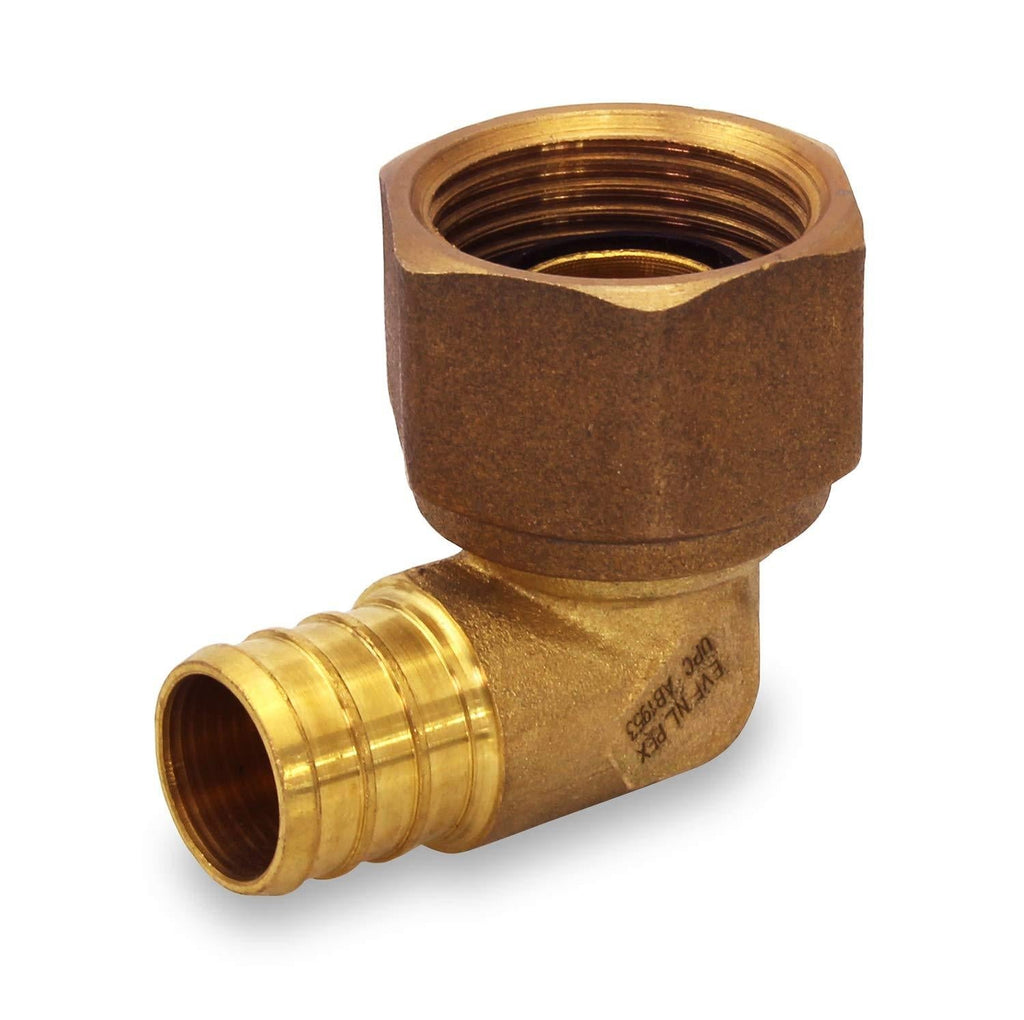 Supply Giant QGTM3434-OM 3/4'' Swivel Elbow x FIP, Lead Free DZR Brass Construction, Barb, Compatible w/PEX Pipe, Low-Cost Plumbing Connection System & Durability, 31 - NewNest Australia