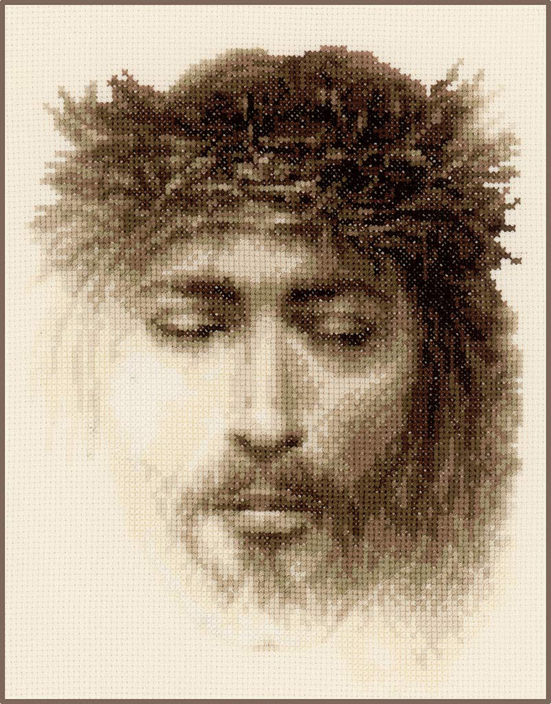 Vervaco Counted Cross Stitch Kit Jesus 7.6" x 9.6" - NewNest Australia