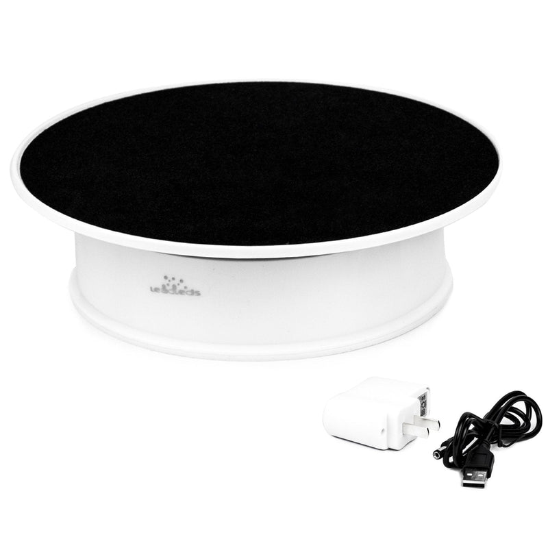 NewNest Australia - Leadleds 10 Years Production Experience Satisfied Quality 8" Motorized Rotating Display Stand Turn Table with Black Felt Top(with 110v Dc Power) 