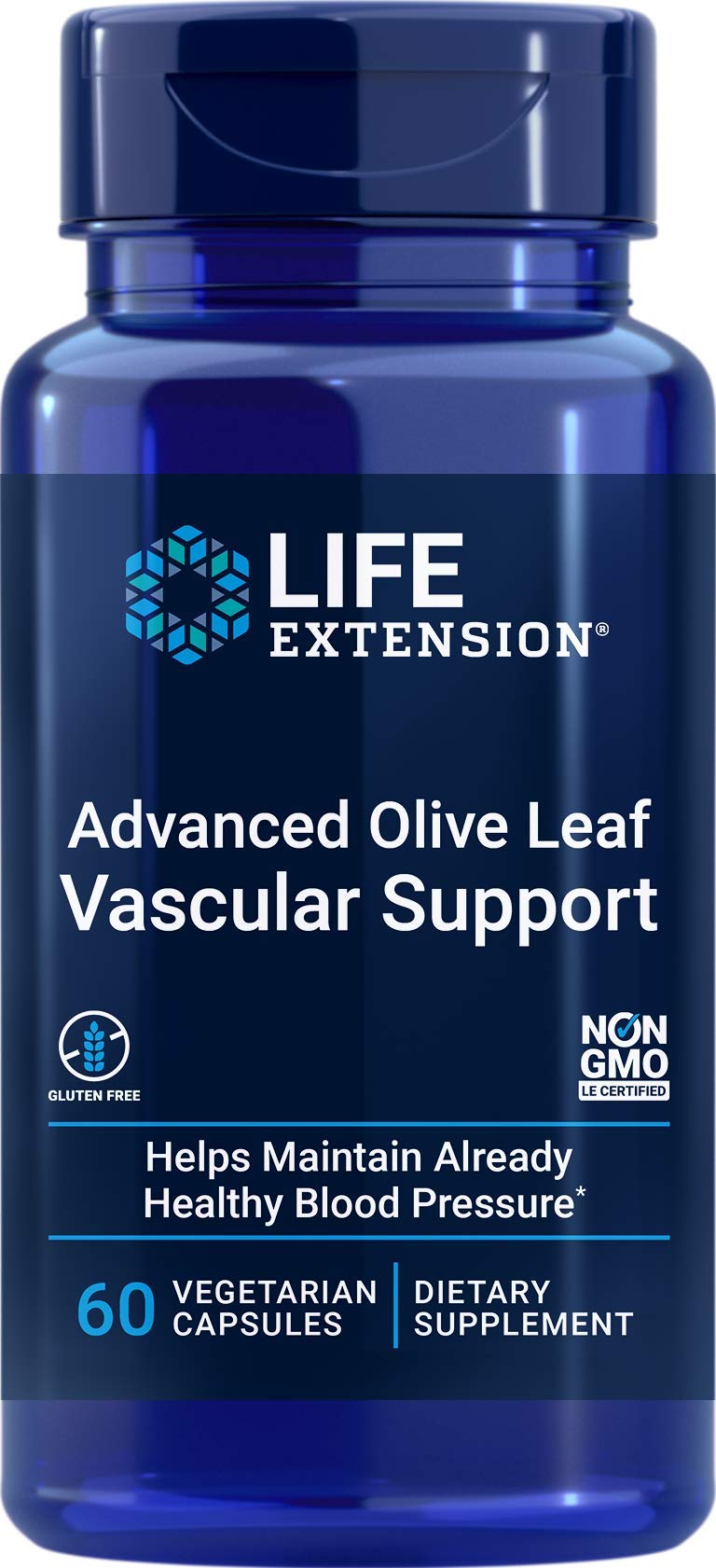 Life Extension Advanced Olive Leaf Vascular Support Promotes Cardiovascular & Circulatory Health – Gluten-Free, Non-GMO, Vegetarian – 60 Vegetarian Capsules - NewNest Australia