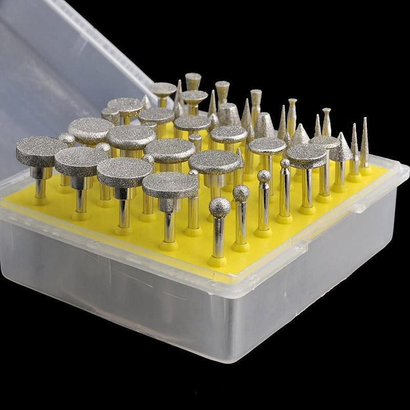 Diamond Burr Set- Ceramics Tile Glass Lapidary for Rotary Tools 50pc - NewNest Australia