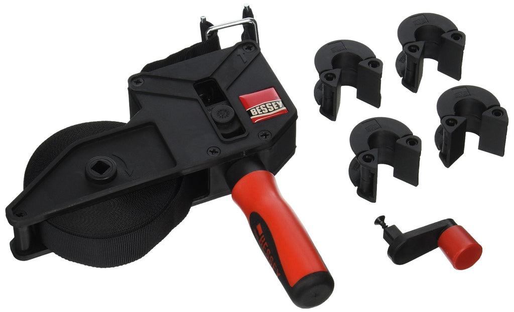 Bessey Tools VAS-23 2K Variable Angle Strap Clamp with 4 Clips,,Black with red handle 23' - NewNest Australia