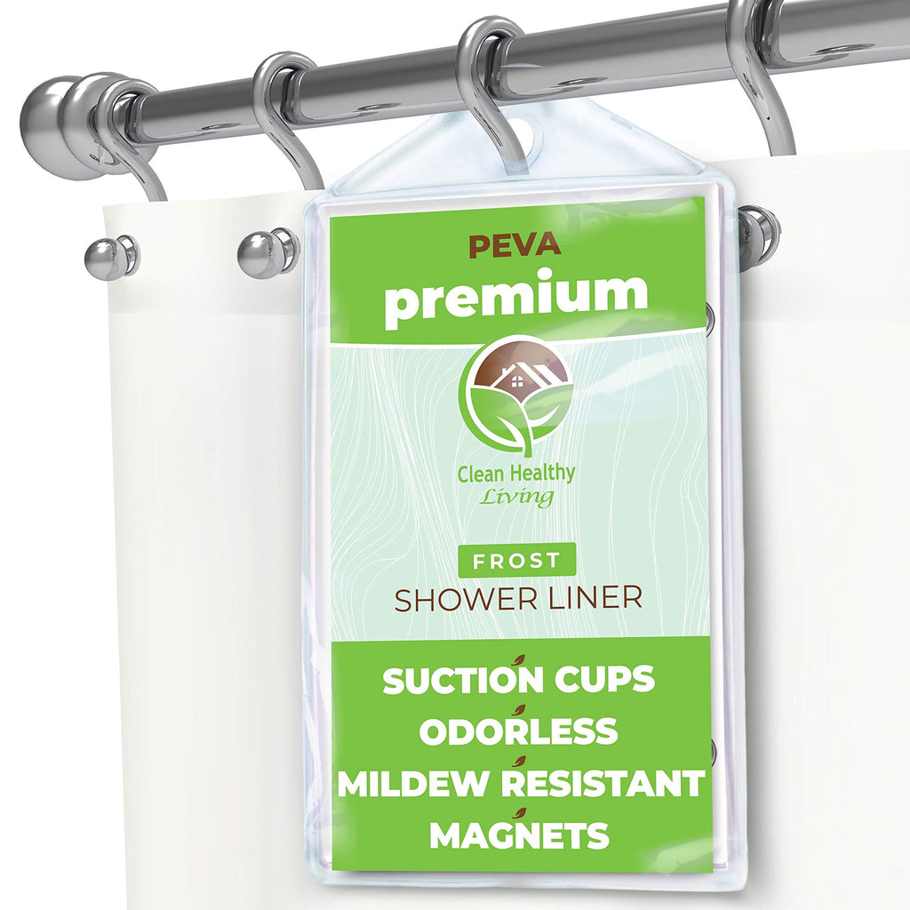 Premium PEVA Frost Shower Curtain Liner with Magnets & Suction Cups - 70 X 71 in. Long - NewNest Australia