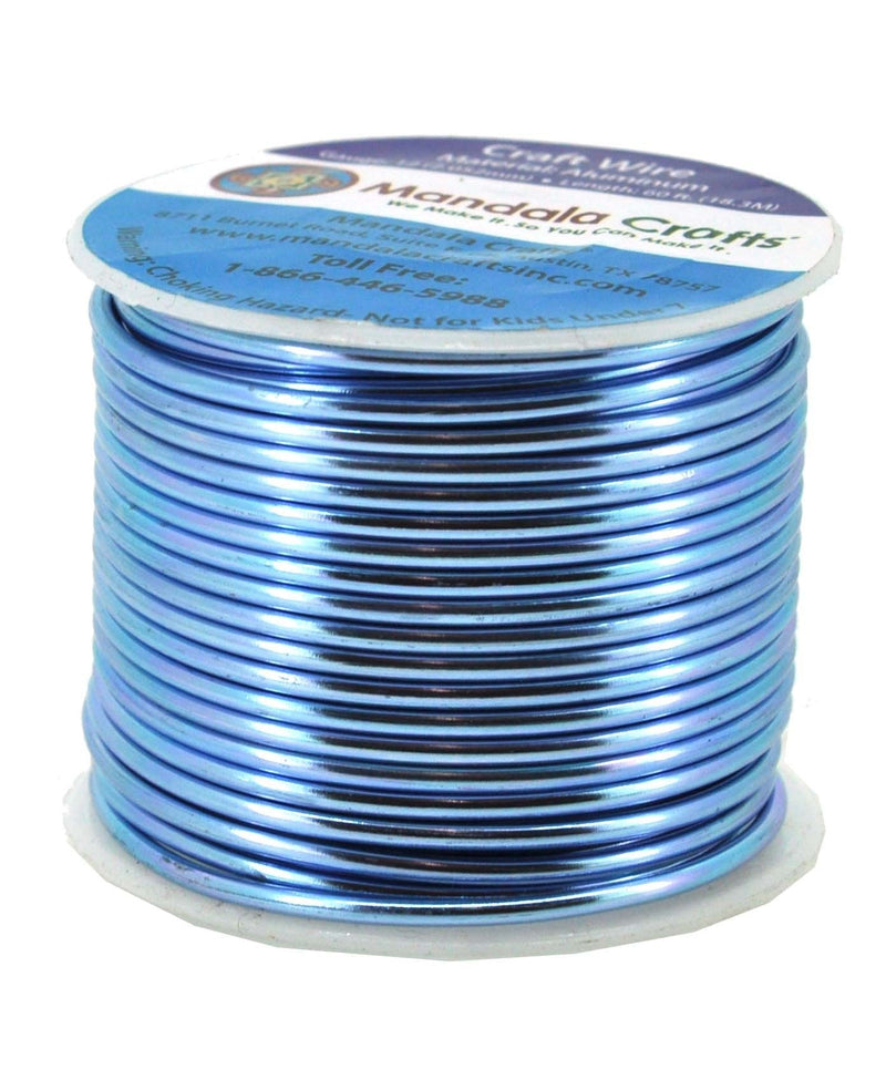 Mandala Crafts Anodized Aluminum Wire for Sculpting, Armature, Jewelry Making, Gem Metal Wrap, Garden, Colored and Soft, 1 Roll(12 Gauge, Ice Blue) 12 Gauge - NewNest Australia