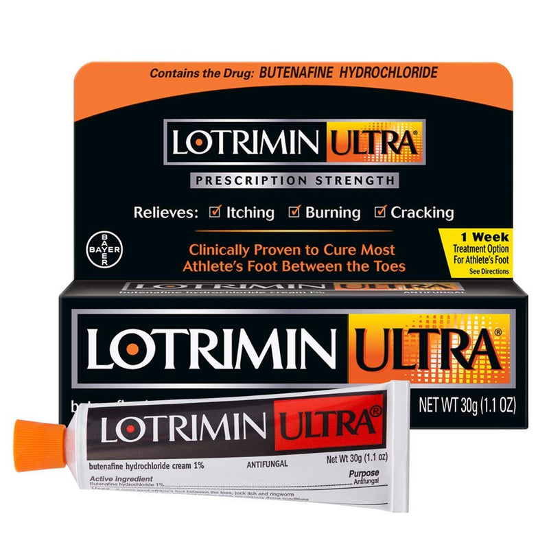 Lotrimin Ultra 1 Week Athlete's Foot Treatment, Prescription Strength Butenafine Hydrochloride 1%, Cures Most Athlete’s Foot Between Toes, Cream, 1.1 Ounce (30 Grams) 1.1 Ounce (Pack of 1) - NewNest Australia