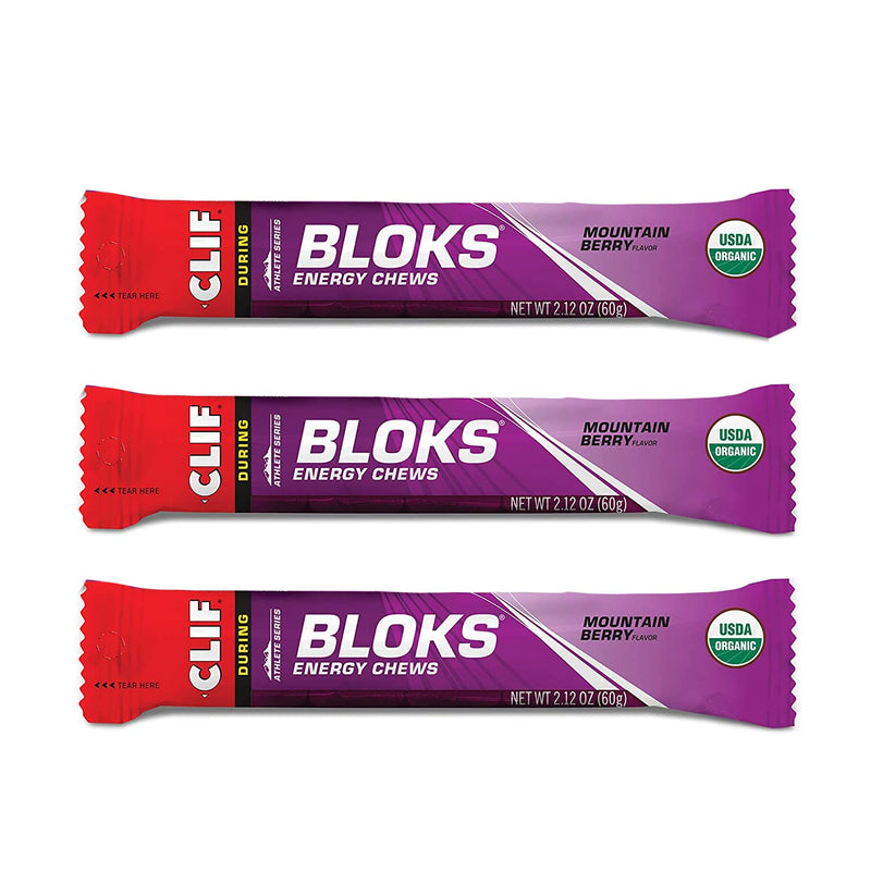 CLIF BLOKS - Energy Chews - Mountain Berry - Non-GMO - Plant Based Food - Fast Fuel for Cycling and Running -Workout Snack(2.1 Ounce Packet, 3 Count) - NewNest Australia