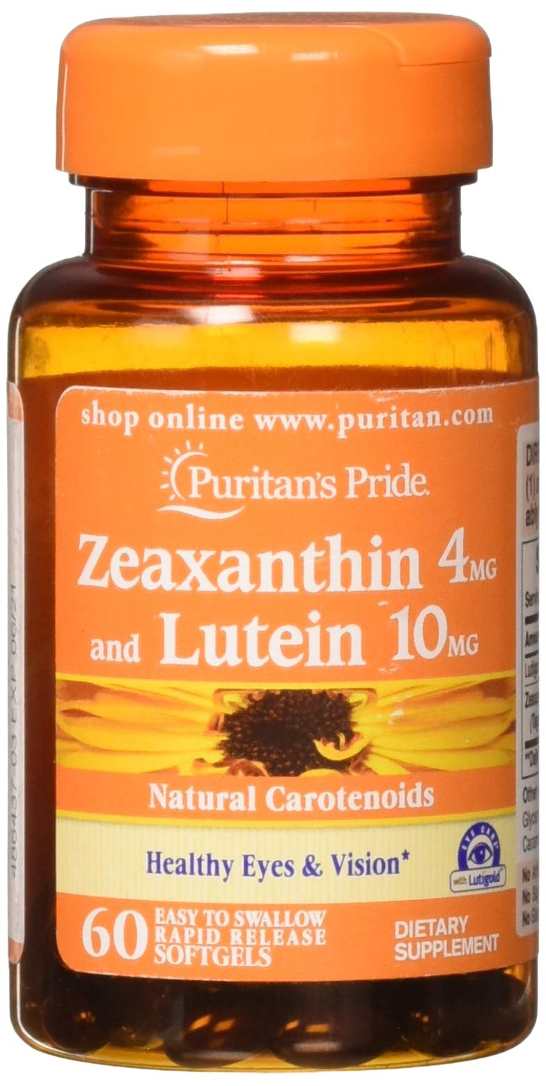 Zeaxanthin 4mg with Lutein 10mg, Supports Healthy Eyes and Vision*, 60 ct by Puritan's Pride - NewNest Australia