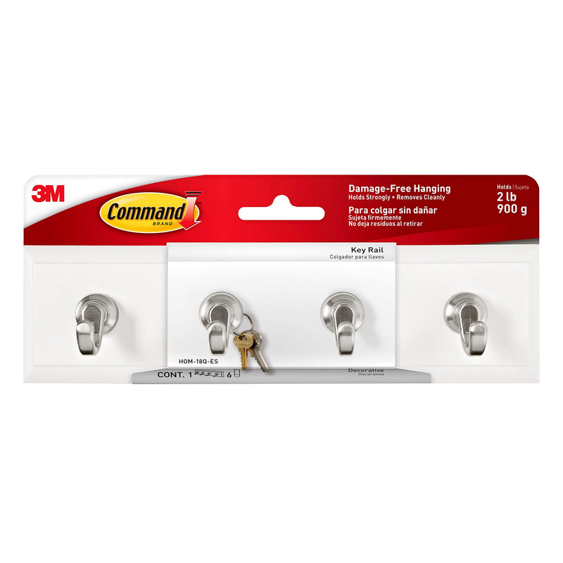 Command Key Rail, Quartz, 1-Rail, 6-Strips, Organize Damage-Free Small 1 Pack - NewNest Australia