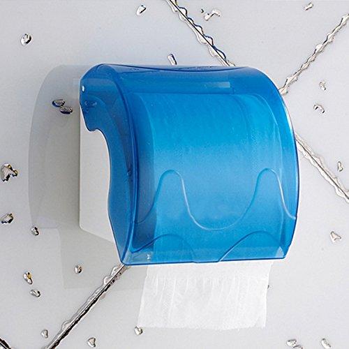 YOMESTE Wall Mounted Waterproof Paper Holder Bathroom Paper Roll Holder (Blue) Blue - NewNest Australia