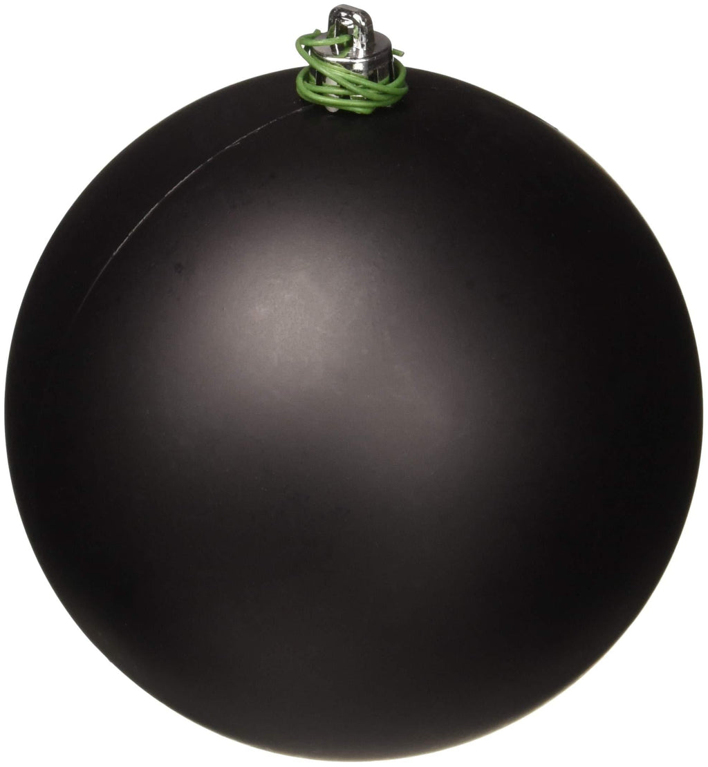 NewNest Australia - Vickerman Drilled UV Matte Ball Ornaments, 4-Inch, Black, 6-Pack 