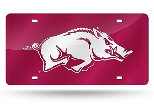 Rico Industries NCAA Unisex Laser Inlaid Metal License Plate Tag Arkansas Razorbacks One Size Team Color - NewNest Australia