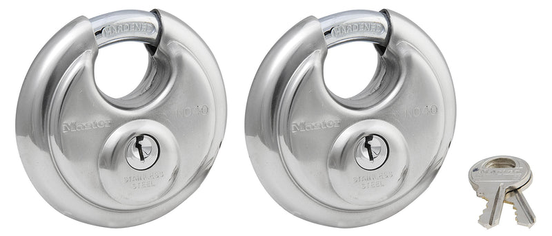 Master Lock 40T Stainless Steel Discus Padlock, 2 Pack 2 Pack - Keyed Alike - NewNest Australia