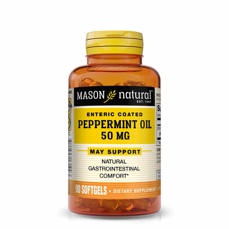 Mason Natural Peppermint Oil 50 mg"Enteric Coated" - Natural Gastrointestinal Comfort, Supports a Healthy Gut, Bowel Soothing Dietary Supplement, 90 Softgels - NewNest Australia