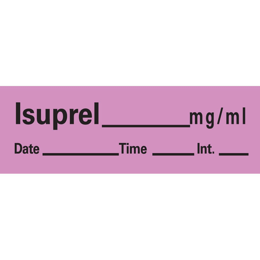 PDC AN-57 Anesthesia Removable Tape with Date, Time & Initial, Isuprel Mg/Ml, 1/2" Width, 500" Length, 333 Imprints, Violet - NewNest Australia