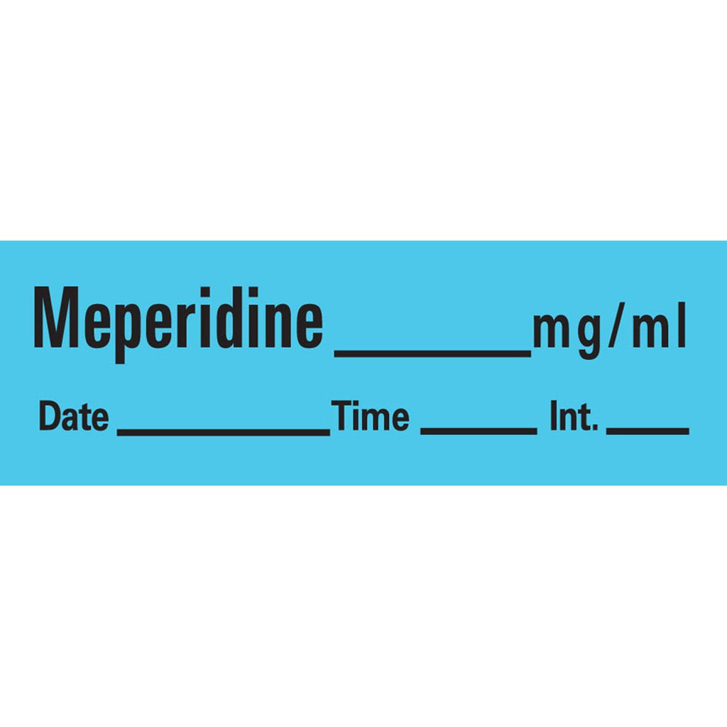 PDC AN-12 Anesthesia Removable Tape with Date, Time & Initial, Meperdine Mg/Ml, 1/2" Width, 500" Length, 333 Imprints, Blue - NewNest Australia