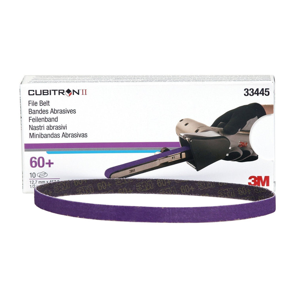 3M Cubitron II File Belt, 33445, 60+, 1/2 in x 18 in (12.7 mm x 457.2 mm), 10 belts per carton - NewNest Australia