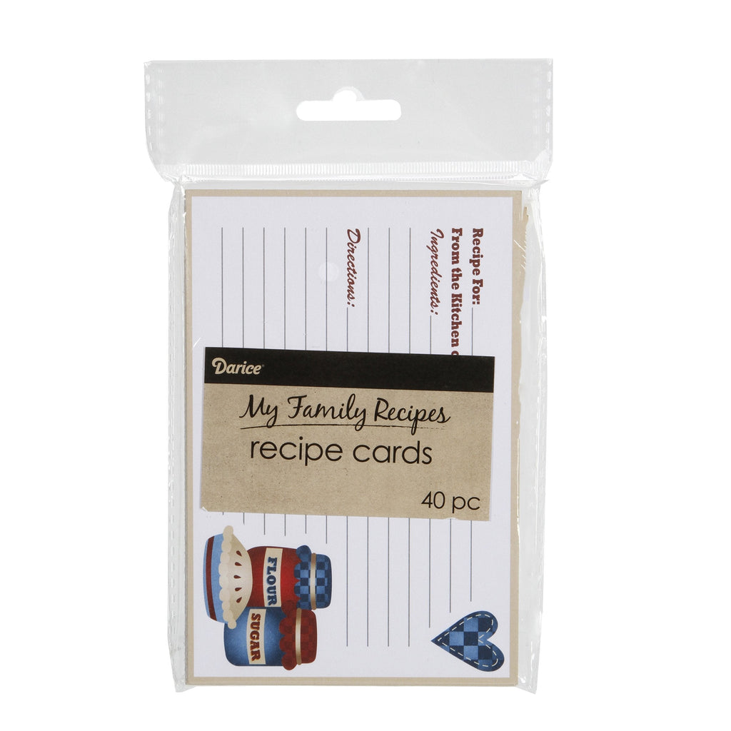 Darice 1219-521 40 Count Recipe Cards, Country Theme - NewNest Australia