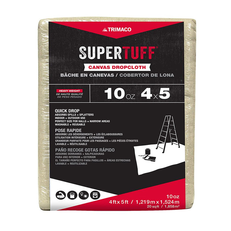 Trimaco SuperTuff 10 oz thick Heavyweight Canvas Drop Cloth, 4-feet x 5-feet - NewNest Australia