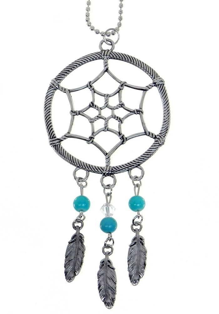 NewNest Australia - Ganz Dream Catcher Zinc Car Charm,Silver,One Size 