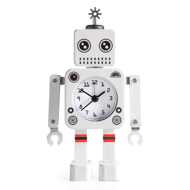 NewNest Australia - Torre & Tagus Robot (White) Alarm Clock, 4.5x2x8 White 