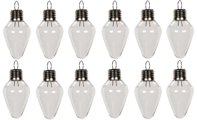 NewNest Australia - Creative Hobbies Clear Plastic Bulb Shape Ornaments 100mm (4 Inch) Pack of 12 