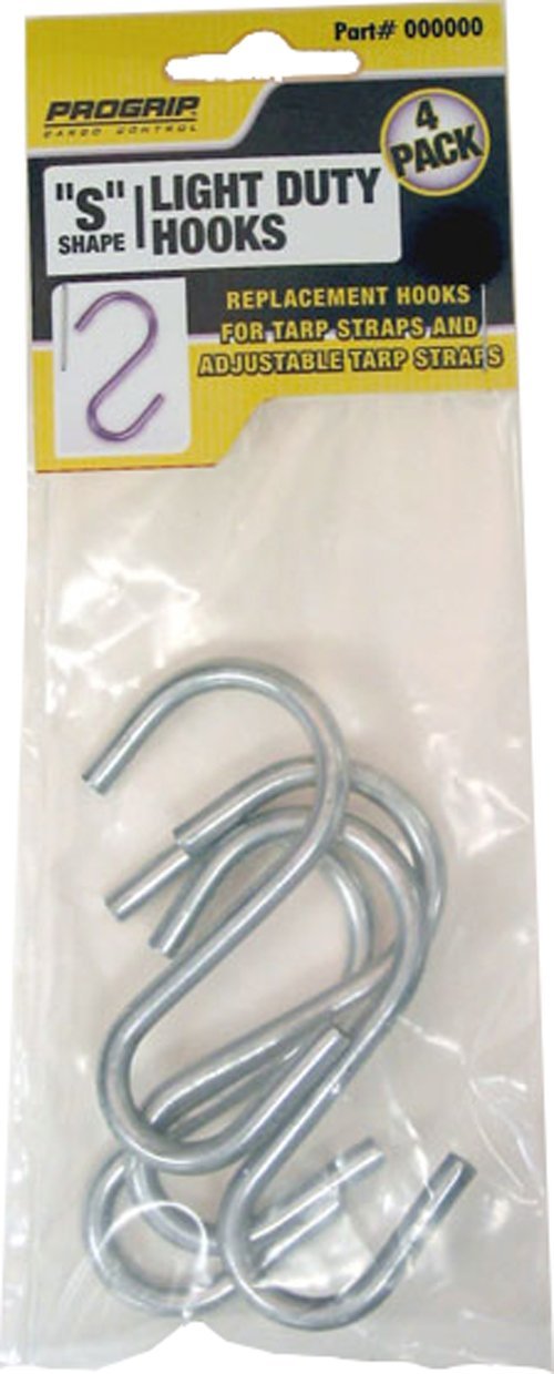 NewNest Australia - PROGRIP 710040 Replacement S Hooks for Adjustable and Standard Natural Rubber Tarp Straps (Pack of 4) 