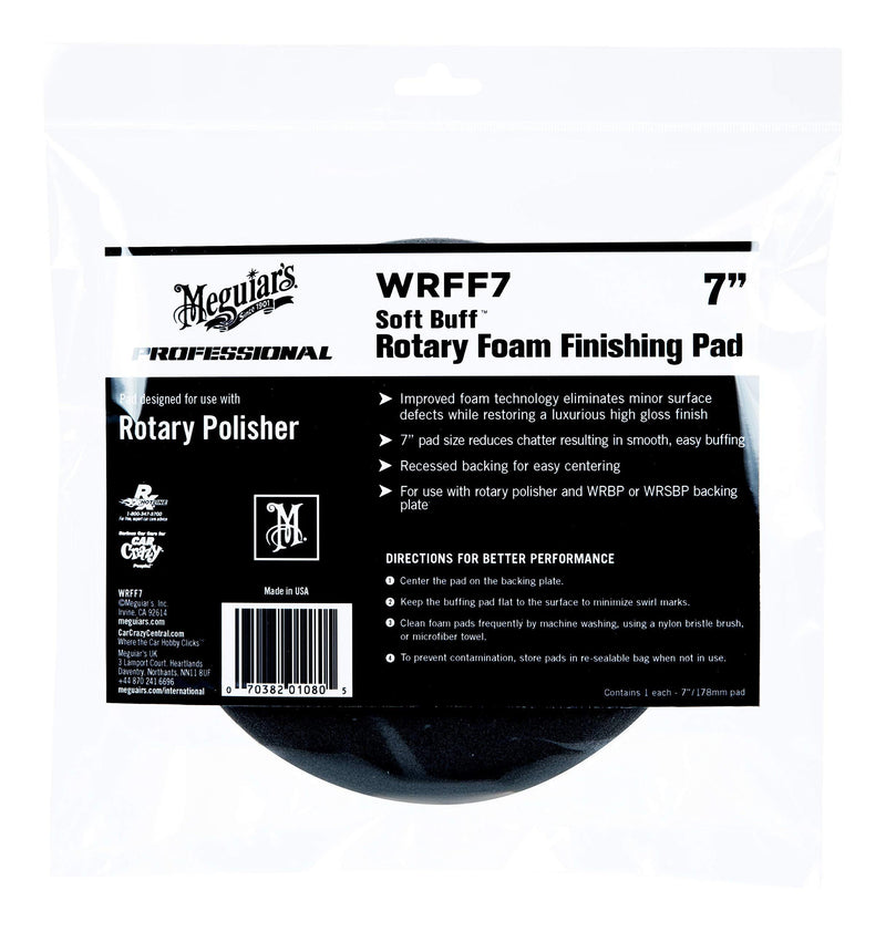 Meguiar's WRFF7 Soft Buff 7" Rotary Foam Finishing Pad, 1 Pack, Black - NewNest Australia