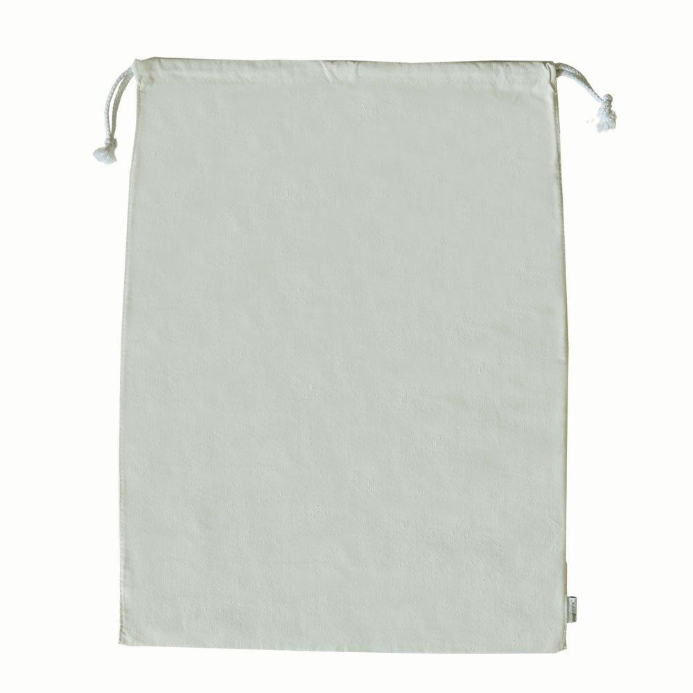 NewNest Australia - Augbunny 100% Cotton Canvas Travel Laundry Bag, 2-Pack Large White 