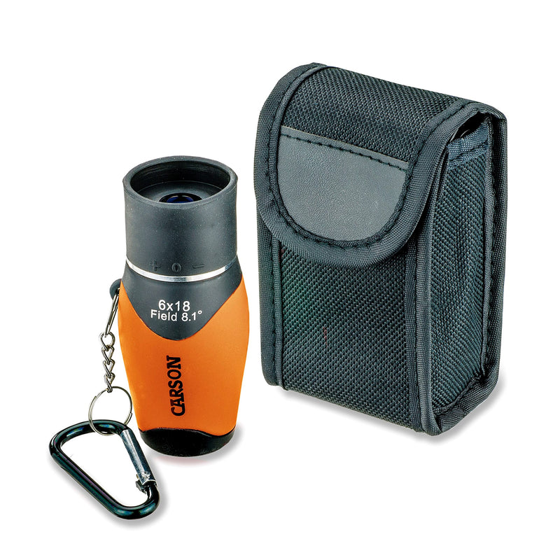 Carson MiniMight 6x18mm Pocket Monocular with Carabiner Clip Orange - NewNest Australia