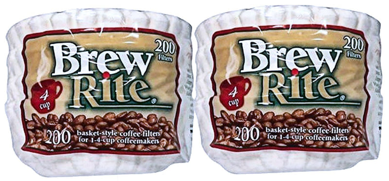 Brew Rite 4 Cup Coffee Basket Disposable Filters - 400 Ct Pack of 400 - NewNest Australia