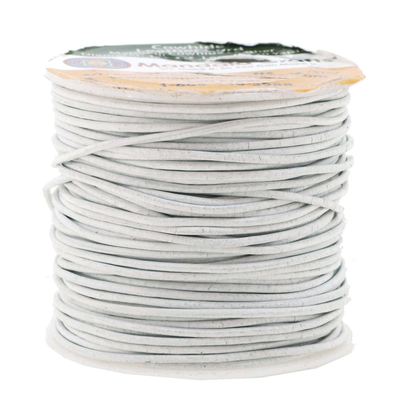 Mandala Crafts Round Cowhide Genuine Leather String Cord, Natural Rawhide Rope for Jewelry Making, Kumihimo Braiding, Shoelaces (1mm, White) 1mm - NewNest Australia