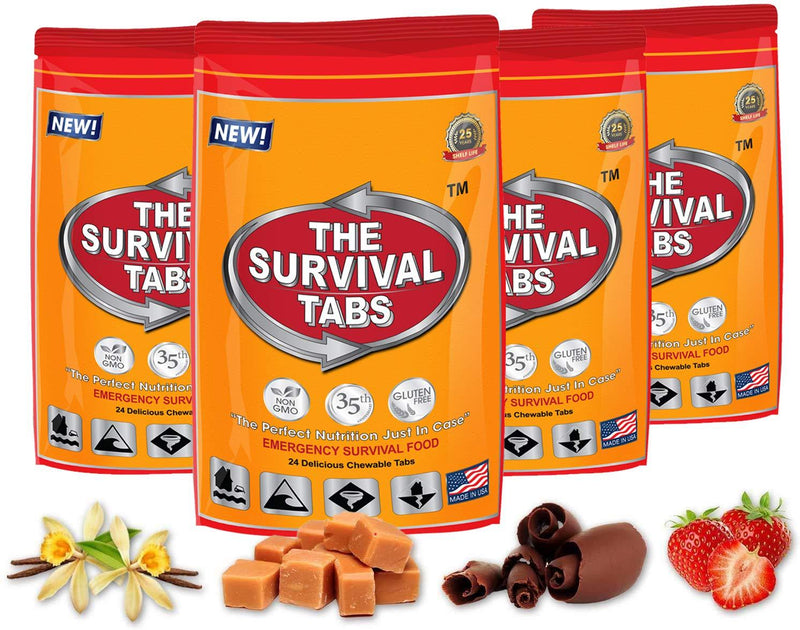 Survival Tabs 8-Day Food Supply 96 Tabs Emergency Food Replacement Disaster Preparedness for Earthquake Flood Tsunami Gluten Free and Non-GMO 25 Years Shelf Life Long Term Food Storage - Mixed Flavor - NewNest Australia