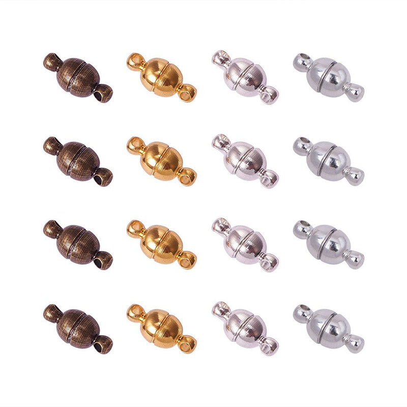 PH PandaHall 100 Sets Brass Magnetic Clasps Mixed Color Round Magnet Converter Jewelry Clasps for Bracelet Necklace Making - NewNest Australia