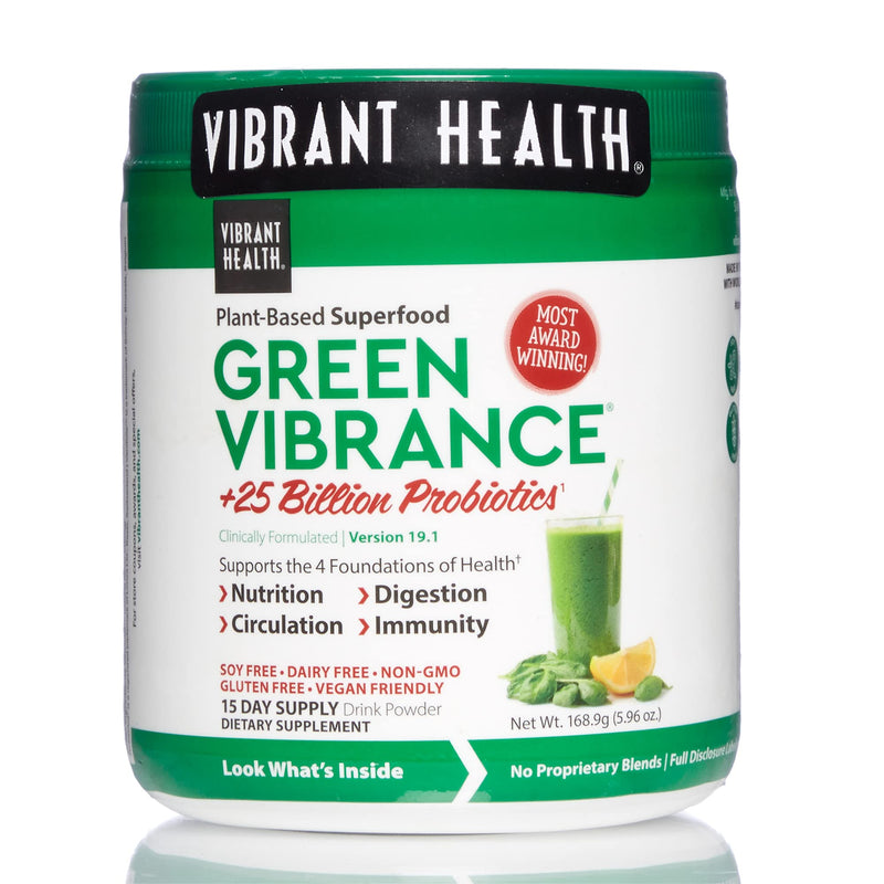 Vibrant Health, Green Vibrance, Vegan Superfood Powder, 15 Servings 15 Servings (Pack of 1) Standard Packaging - NewNest Australia