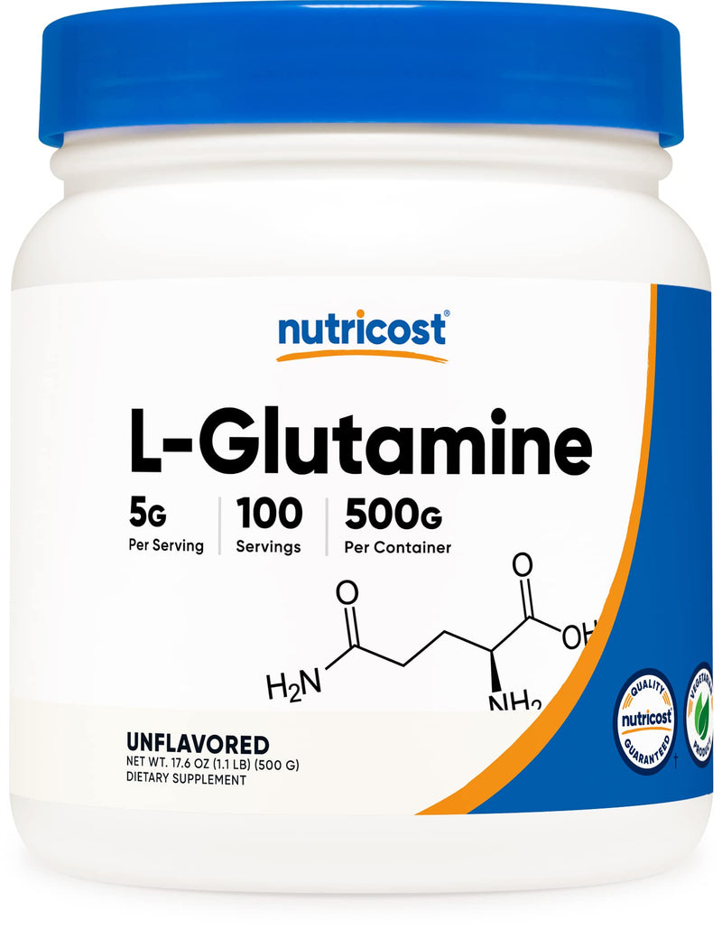 Nutricost L-Glutamine Powder (500 Grams) Unflavored - Gluten Free & Non-GMO - NewNest Australia