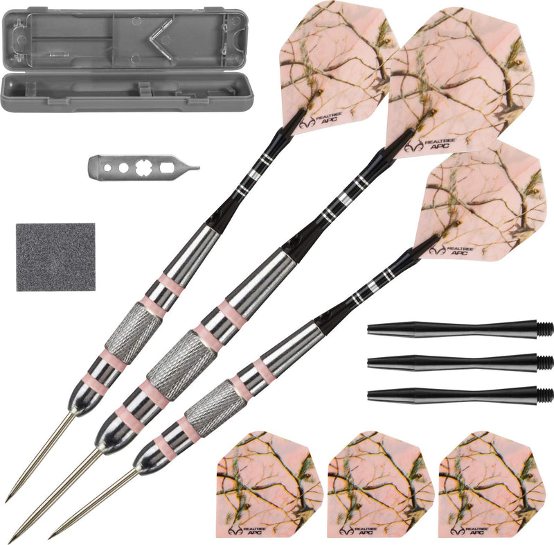 Fat Cat by GLD Products Realtree APC Pink Camo Steel Tip Darts with Storage/Travel Case, 23 Grams , Black - NewNest Australia