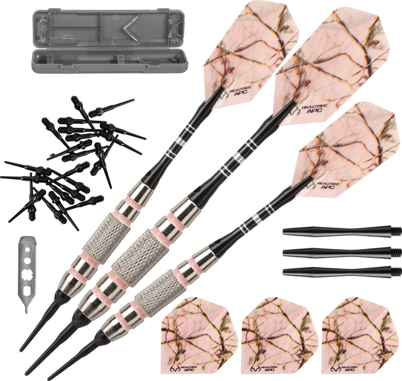 Fat Cat Realtree APC Pink Camo Soft Tip Darts with Storage/Travel Case, 16 Grams - NewNest Australia