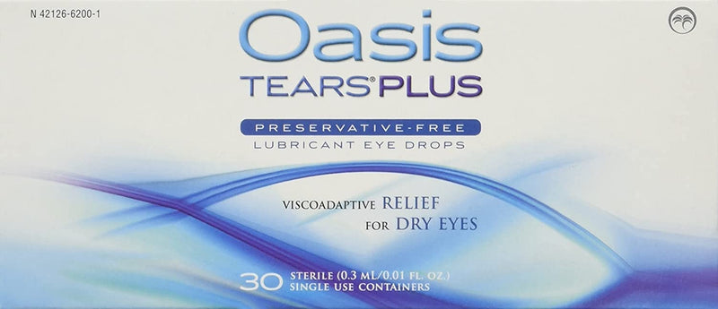 Oasis TEARS PLUS Lubricant Eye Drops Relief For Dry Eyes, 30 Count Box Sterile Disposable Containers (Pack of 2) - NewNest Australia