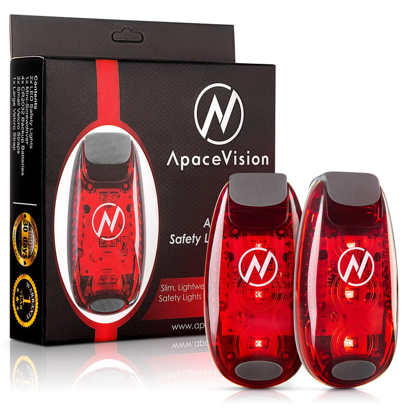 LED Safety Light (2 Pack) + Free Bonuses | Clip On Strobe/Running Lights for Runners, Dogs, Bike, Walking | The Best High Visibility Accessories for Your Reflective Gear, Bicycle etc Red - NewNest Australia